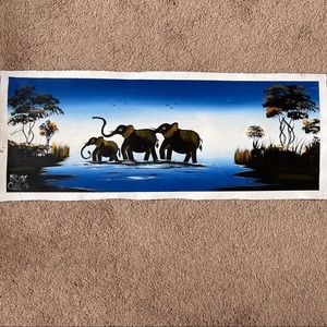 Canvas South Africa Hand Painted Elephant Wall Art